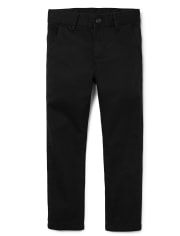 Boys Uniform Stain And Wrinkle Resistant Stretch Twill Woven Skinny Chino  Pants
