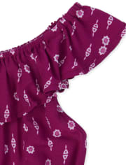 Vestido campesino a juego floral de mamá y yo para niñas