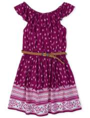 Vestido campesino a juego floral de mamá y yo para niñas