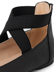 Girls Cross Strap Ballet Flats