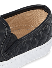 Baskets à enfiler matelassées uniformes à paillettes pour fille