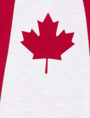 Canada Maple Leaf Printed Boys Girls Bodysuit Long Sleeve Romper Black