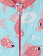 Baby And Toddler Girls Goldfish Snug Fit Cotton One Piece Pajamas