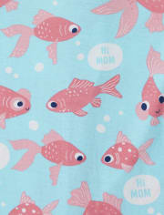 Baby And Toddler Girls Goldfish Snug Fit Cotton One Piece Pajamas