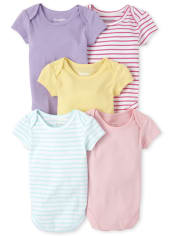 Baby Girls Striped Bodysuit 5-Pack