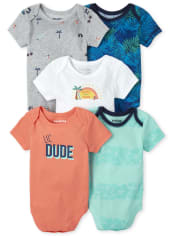 Baby Boys Surfer Graphic Bodysuit 5-Pack