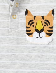 Conjunto de ropa de juego de 3 piezas con tigre para bebés niños