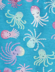 Pyjama en coton ajusté Daddy Octopus pour bébés et petites filles