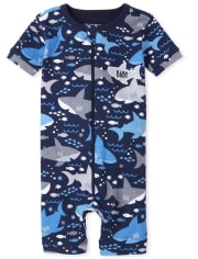 Baby And Toddler Boys Matching Family Shark Snug Fit Cotton Cropped One Piece Pajamas