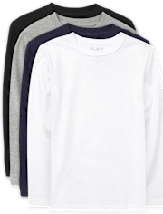Lot de 4 t-shirts superposés de base uniformes pour garçons