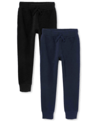 Paquete de 2 pantalones jogger de polar de uniforme para niños