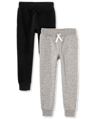 Paquete de 2 pantalones jogger de polar de uniforme para niños