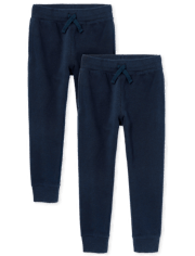 Paquete de 2 pantalones jogger de polar de uniforme para niños