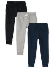 Boys Uniform Fleece Jogger Pants 3-Pack