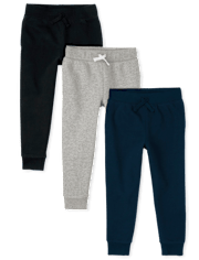 Kids Fleece Jogger Pants 3-Pack