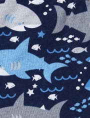 Baby And Toddler Boys Matching Family Shark Snug Fit Cotton Pajamas