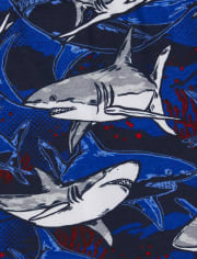 Boys Glow Shark Snug Fit Cotton Pajamas