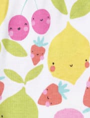 Pijamas de algodón ajustados para bebés y niñas pequeñas Love Fruit