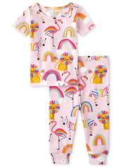 The Childrens Place Girls Baby and Toddler Kangaroo Snug Fit Cotton Pajamas