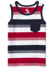 Baby And Toddler Boys Americana Mix And Match Striped Pocket Tank Top