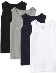 Baby And Toddler Boys Mix And Match Basic Tank Top 4-Pack