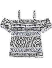 Baby And Toddler Girls Mix And Match Print Off Shoulder Top