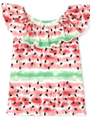 Baby And Toddler Girls Mix And Match Print Ruffle Top