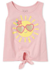Baby And Toddler Girls Mix And Match Glitter Tie Front Tank Top