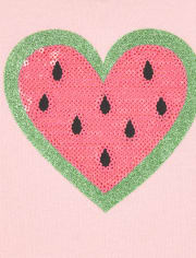 Baby And Toddler Girls Sequin Watermelon Ruffle Top