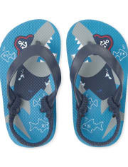 boys shark flip flops
