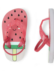 Toddler Girls Glitter Watermelon Flip Flops