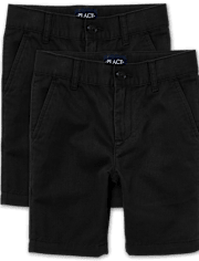 Lot de 2 shorts chino extensibles uniformes pour garçon