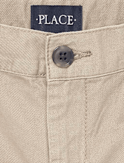 Shorts chinos elásticos de uniforme para niños, paquete de 2