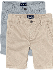 Shorts chinos elásticos de uniforme para niños, paquete de 2