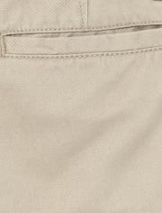 Shorts chinos elásticos de uniforme para niños, paquete de 2