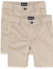 Boys Uniform Stretch Chino Shorts 2-Pack