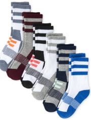 Boys Striped Crew Socks 6-Pack