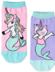 Girls Sea Life Ankle Socks 6-Pack