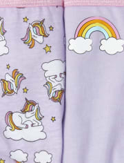 Girls Rainbow Unicorn Briefs 7-Pack