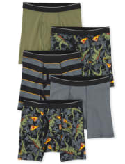 Boys Dino Pizza Boxer Brief Underwear 5-Pack