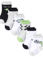 Baby Boys Dino Midi Socks 6-Pack