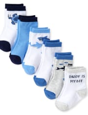 Baby Boys Shark Midi Socks 6-Pack