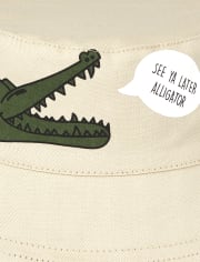 Baby Boys Alligator Reversible Bucket Hat