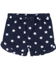 Baby And Toddler Girls Americana Mix And Match Star Ruffle Shorts