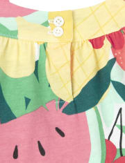 Baby And Toddler Girls Mommy And Me Fruit Matching Tiered Dress