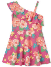 Baby And Toddler Girls Floral One Shoulder Dress