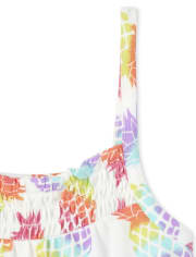 Baby And Toddler Girls Rainbow Pineapple Romper