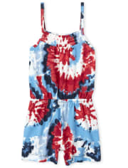 Baby And Toddler Girls Americana Tie Dye Romper