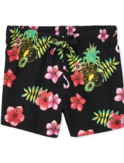 Baby And Toddler Girls Mix And Match Tropical Flamingo Shorts
