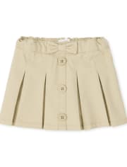 Falda pantalón con botones de uniforme para niñas pequeñas